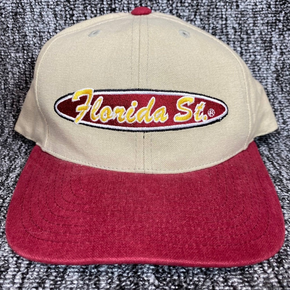 Vintage FSU Seminoles Hat Captivating Headgear Snapback Beige Maroon Florida St